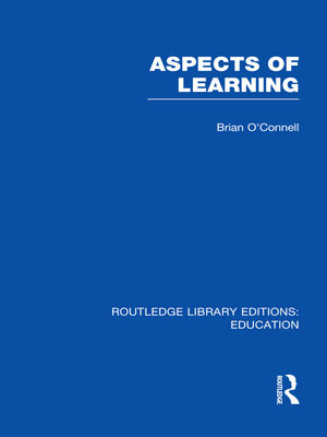cover image of Aspects of Learning (RLE Edu O)